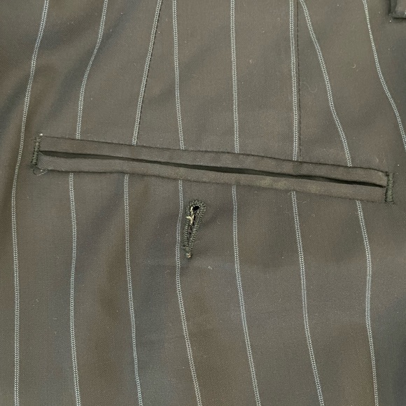 CARLO BARBERA & C. SUPREMO Super 150’s Wool Dapper Stripe Navy Suit 44 L $1795 - Picture 14 of 16